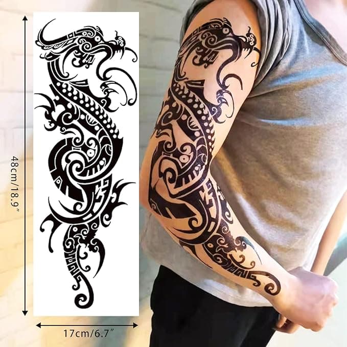 🔥 Spooky Halloween Temporary Tattoos! Full Arm Sleeves, Demons, Tigers, Dragons & More!