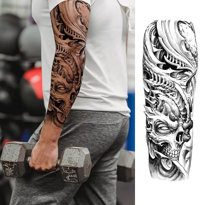 🔥 Spooky Halloween Temporary Tattoos! Full Arm Sleeves, Demons, Tigers, Dragons & More!