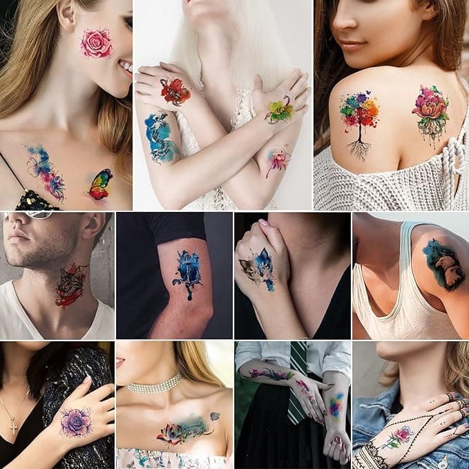 Gorgeous Temporary Tattoos! 🌸🦁🦉