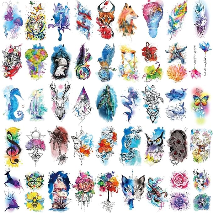 Gorgeous Temporary Tattoos! 🌸🦁🦉