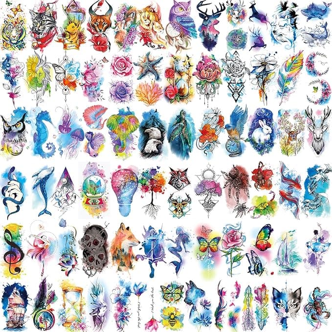 Gorgeous Temporary Tattoos! 🌸🦁🦉