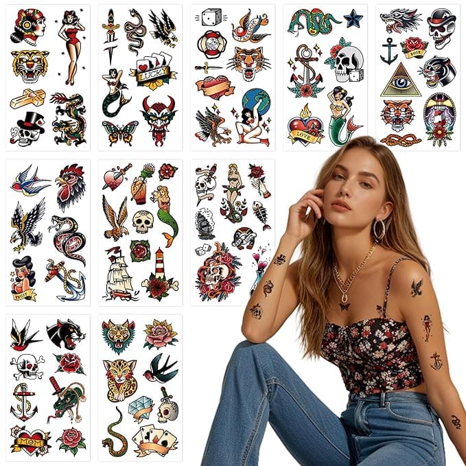 🔥 Retro Temporary Tattoos: 76 Classic Old School Designs 🔥