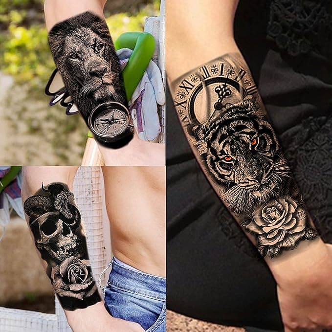 🔥Traditional Tattoo Arm Sleeves: 68 Sheets of Realistic Temporary Tattoos!🔥